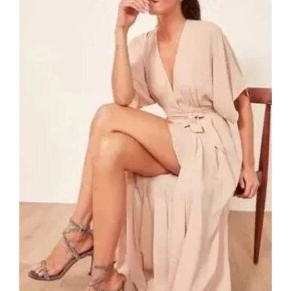 Reformation Winslow Blush Wrap Front Maxi Dress - Picture 2 of 10